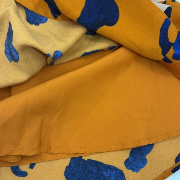 Phillip Lim Flare Skirt Womens Size 14 Orange Leopard Print Bold Animal Pattern - Picture 4 of 7